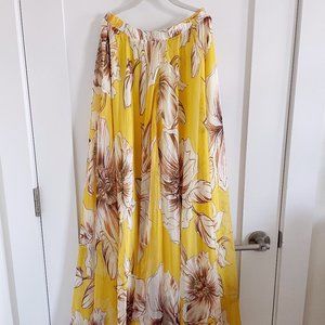 Chicwish Marvelous Floral Maxi Skirt in Yellow